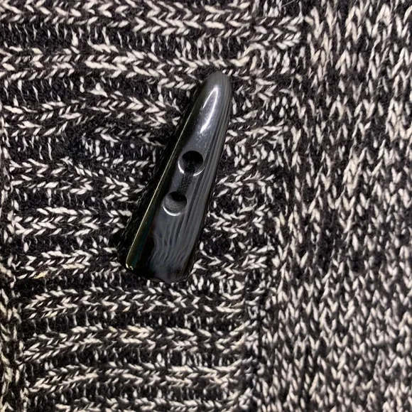 STYLE & CO Cardigan Duster Sweater Black White Marled Toggle Buttons Large - Picture 5 of 12